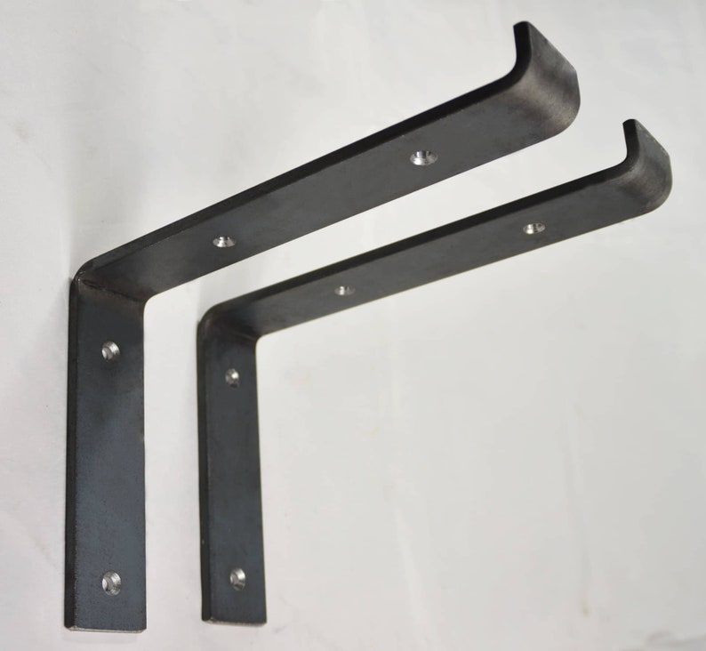 Soportes para estantes de tablones de andamio hechos a mano: Acero en bruto de alta resistencia (40 x 8 mm) imagen 2