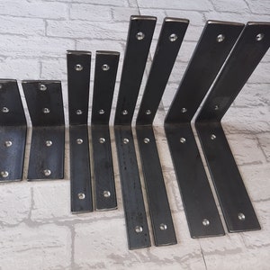 Shelf Brackets support UK made floating industrial rustic barn shelving farm heavy duty pair handmade LP