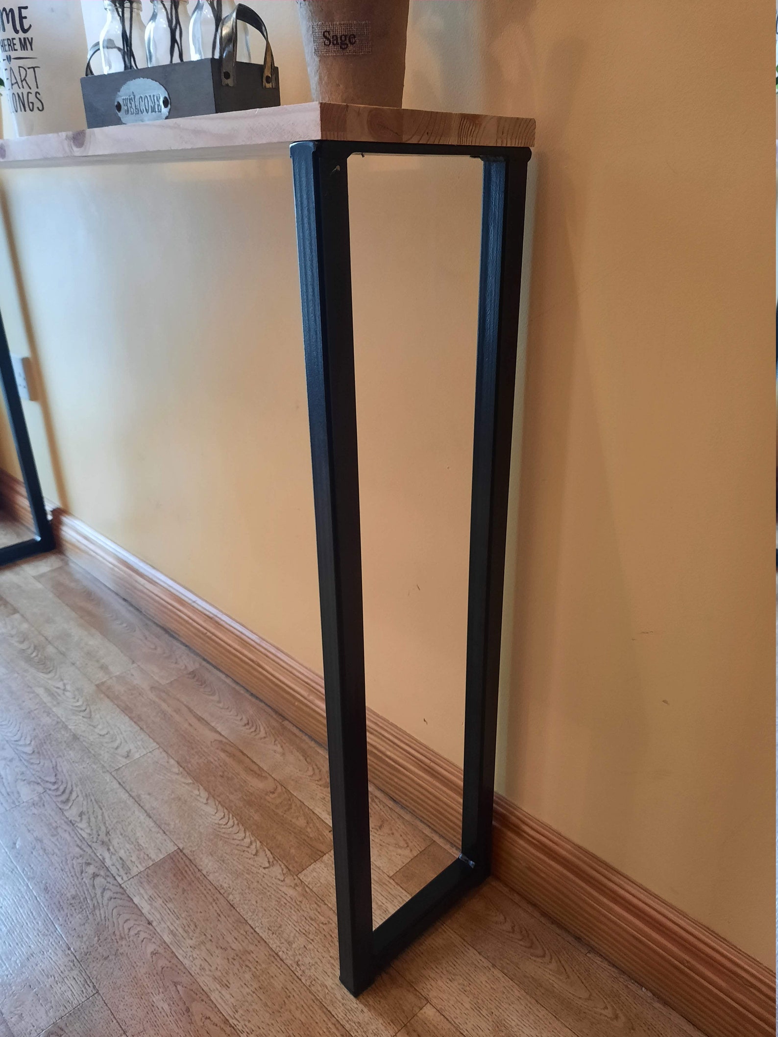 Console Table Legs Hallway Table Entry Table Metal Painted Black Raw ...