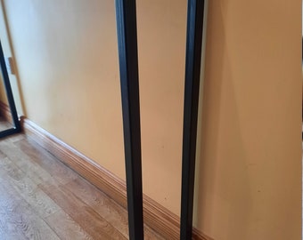 Handcrafted Console Table Legs: Raw Steel or Black Painted Metal