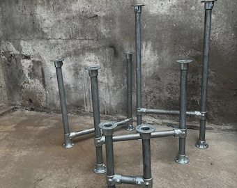 Galvanised Steel Table Leg: Industrial Pipe Design, Heavy Duty 42mm