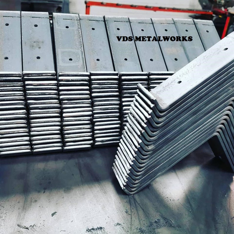 Soportes para estantes de tablones de andamio hechos a mano: Acero en bruto de alta resistencia (40 x 8 mm) imagen 5