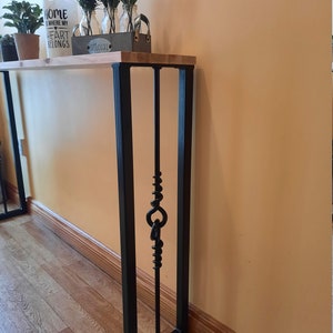 Console Table Legs hallway table entry table metal painted black twisted bar Set of two  CTTW