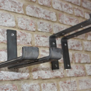 Shelf brackets UK Made rustic shelving scaffold board industrial style metal raw steel barn farm  books shelving garage storage 5X50 SU/SS