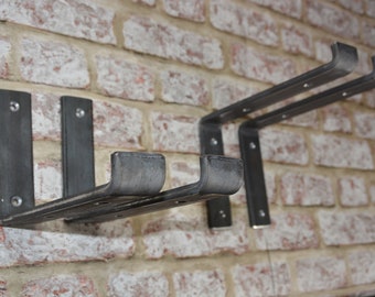 Shelf brackets UK Made rustic shelving scaffold board industrial style metal raw steel barn farm  books shelving garage storage 5X50 SU/SS