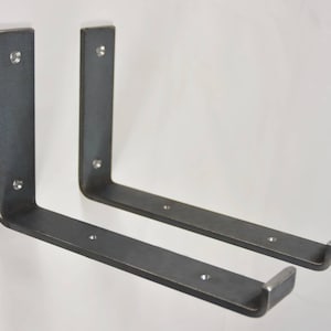 Soportes para estantes de tablones de andamio hechos a mano: Acero en bruto de alta resistencia (40 x 8 mm) imagen 3