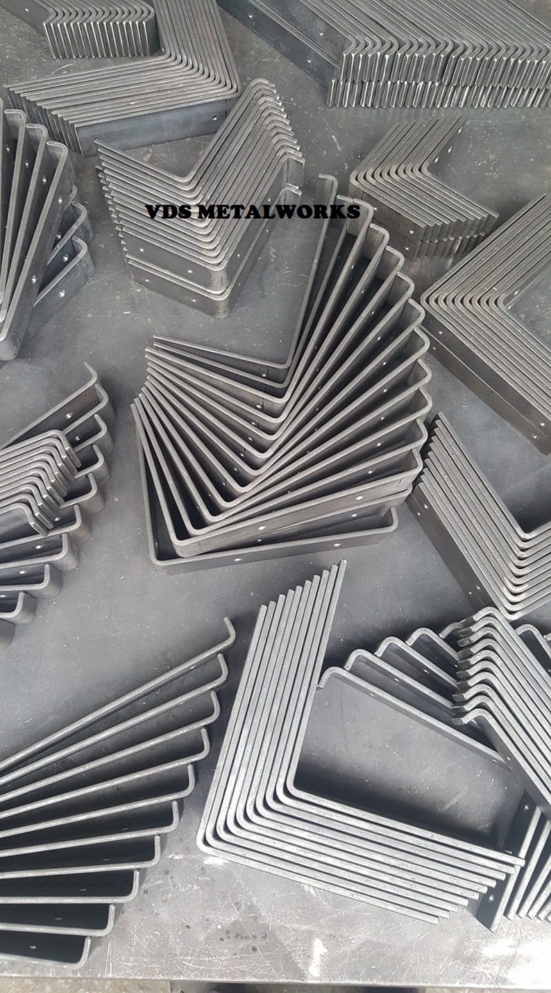 Soportes para estantes de tablones de andamio hechos a mano: Acero en bruto de alta resistencia (40 x 8 mm) imagen 8