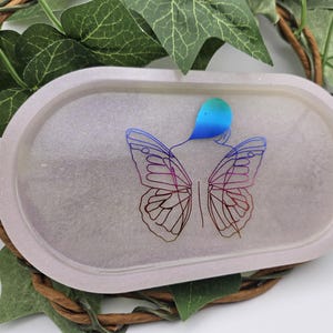 Iridescent Butterfly Tray / Trinket Dish / Jewelry Holder