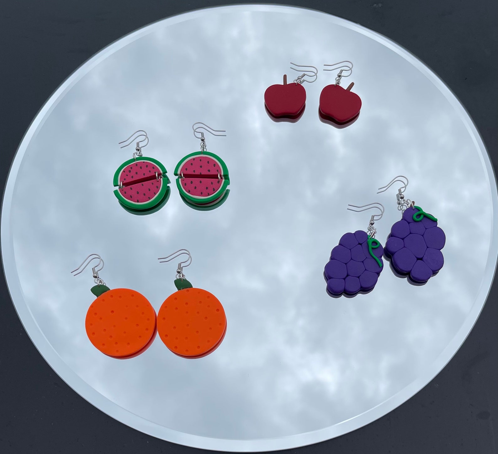 Fruit polymer clay earrings Etsy