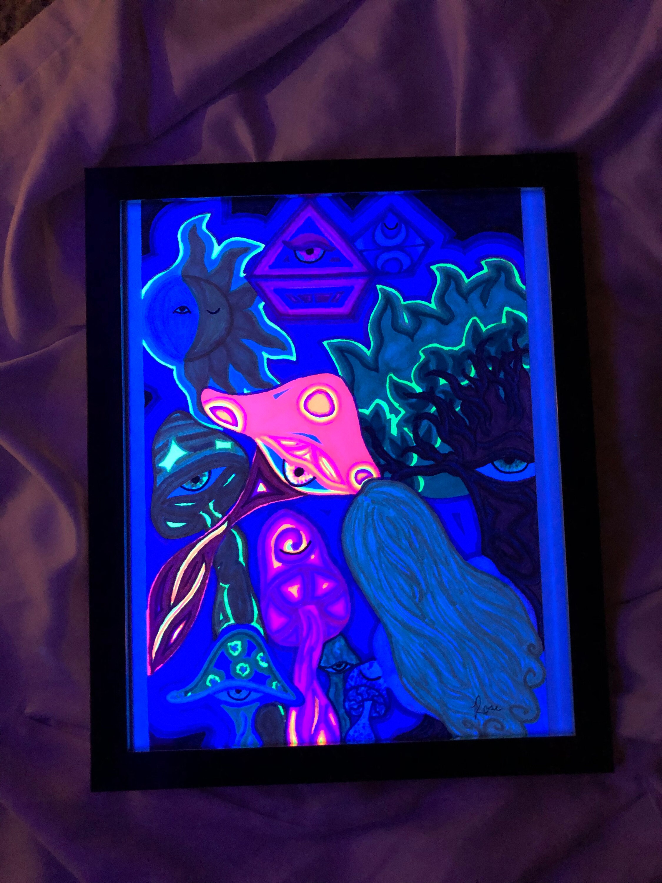 Awaken Framed Blacklight Drawing 11x9 Etsy Hong Kong