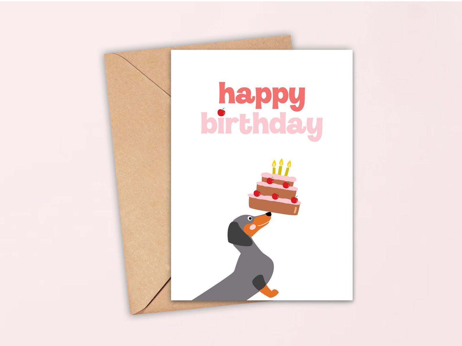 Printable Dachshund Birthday Card | Printable Wiener Dog Card | Happy ...