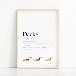 German Dachshund Definition Print | Dackel Print | Dog Dictionary Poster | Dog Quote Wall Art | Instant Download | Typography Poster
