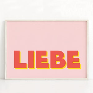 Liebesdruck | Deutsche Liebe Wandkunst | Typografie Druck | Spruch Print | Digitaler Download | Schlafzimmer Druck