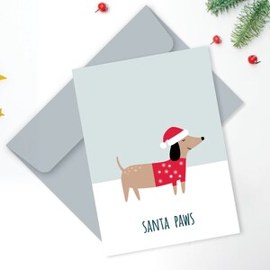 Druckbare Weihnachtskarte Dackel, Dackel Weihnachtskarte, Süße Hunde Weihnachtskarte, Haustier Weihnachtskarte, frohe Weihnachten