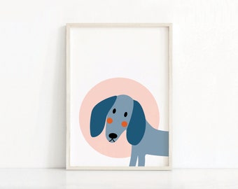 Nursery Wall Art | Dog Print | Printable Kids Wall Art | Animal Nursery Prints | Kids Art Print | Digital Nursery Art | Dog Nursery Art