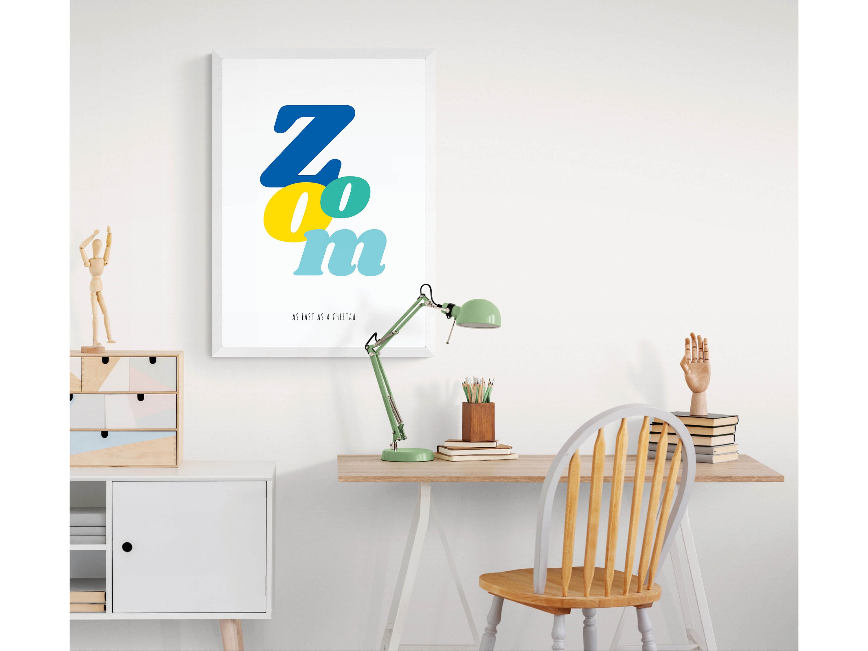 ZOOM Wall Art Typography Print Childrens Room Decor | Etsy