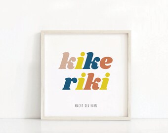 German Kids Room Wall Art | Kikeriki | German Children's Art Print | Colourful German Nursery Decor | Kids Room Print | Digital Download