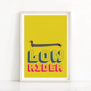 Dachshund Gallery Muur print | Lowrider | Worst Hond Art Print | Wiener Hondenposter | Woondecoratie | Kunst aan de muur | Digitale download | Hond Poster