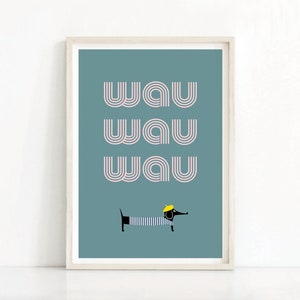 Dachshund Wall Art | German Dog Poster | Sausage Dog Art | German Hallway Print | Dog Poster | Home Decor | Dog Art Print | Digital Download