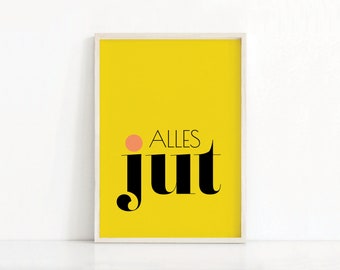 German Quote Print | German Positive Quote Wall Art | German Typography Print | German Phrase Print | Digital Download | Motivational Print