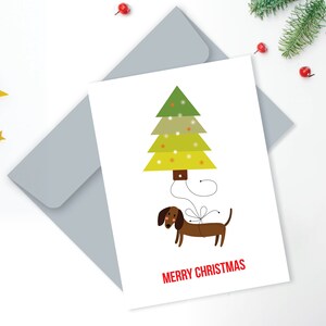 Druckbare Weihnachtskarte Dackel, Dackel Weihnachtskarte, Süße Hunde Weihnachtskarte, Haustier Weihnachtskarte, frohe Weihnachten