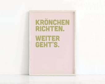 German Quote Print | German Wall Art | Positive Quote | German Typography Print | Modern Poster | German Phrase Print | Digital Download
