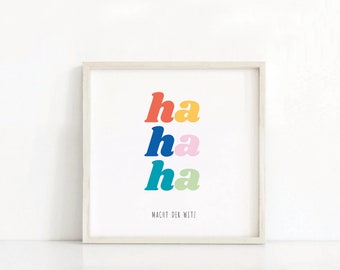 German Playroom Decor | HaHaHa | German Nursery Prints | Digital Download | German Wall Art | German Typography Nursery Print | German Print
