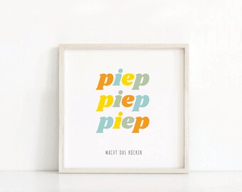 German Nursery Print | German Playroom Decor | Digital Download | German Wall Art | German Typography Nursery Print | German Kids Print