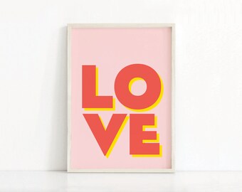 Love Wall Art Print | Modern Typography Art Print | Digital Download Print | Love Printable | Love Art | Bedroom Decor | Love Sign