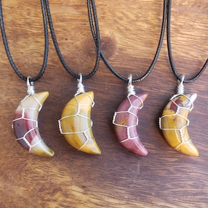 Mookaite moon pendant
