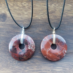 Brecciated jasper pi stone pendant
