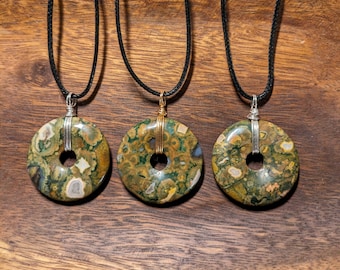 Ocean jasper pi stone pendant