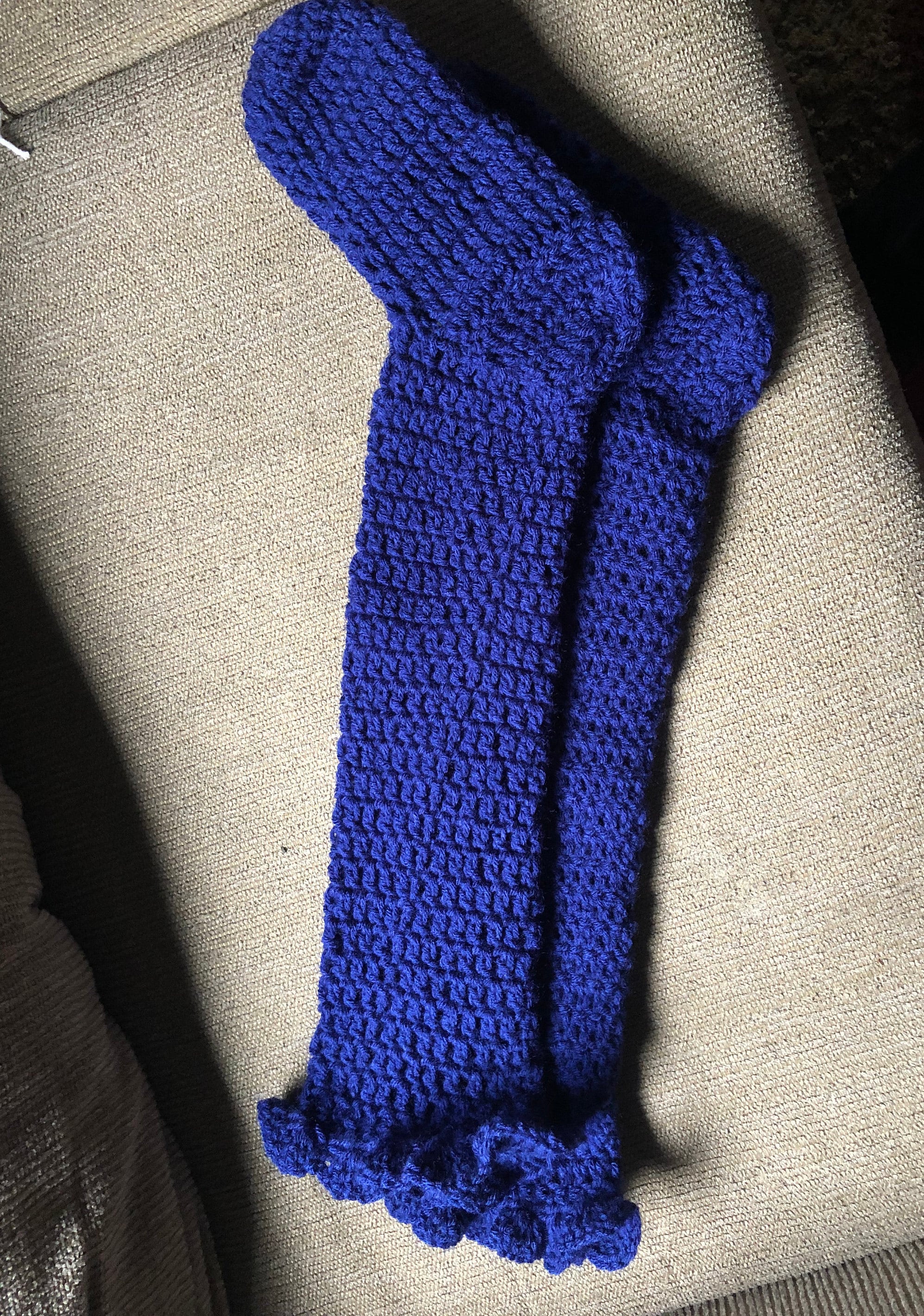 Ruffled Crochet Thigh High Sock Etsy