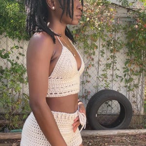 Crochet &quot;Plain Jane&quot; 2-Piece Short Set