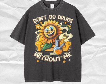 Maglietta grafica divertente con girasole – T-shirt streetwear Stoner