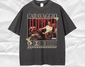 Camiseta de arte de Caravaggio: camiseta urbana extragrande con lavado ácido