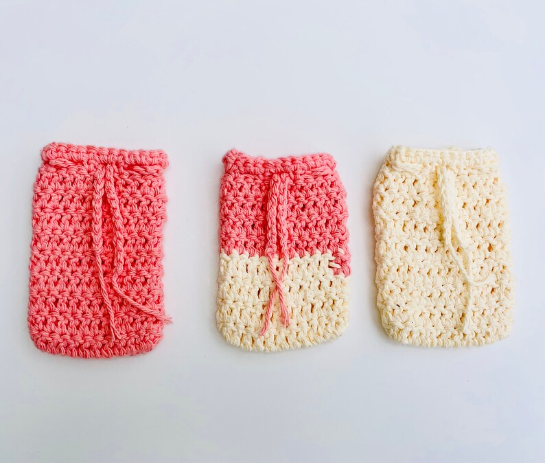 100% Cotton Soap Saver Bag Handmade Cotton Crochet Soap Saver Soap Buddy Body Scrubber Eco Friendly Gift Ideas Plastic-Free Soap Holder image 9