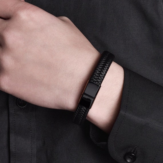 Chic Unisex Leather Bracelet With Magnetic Clasp Waterproof and
