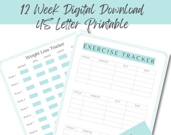 Weight & Measurement Tracker Digital Download Minimalist