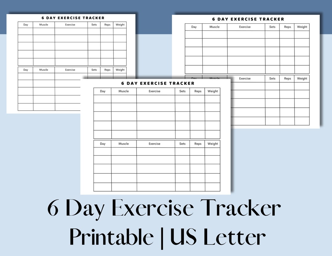 Exercise Tracker Printable Fitness Tracker Etsy Exercise Tracker Printable Fitness Tracker Etsy