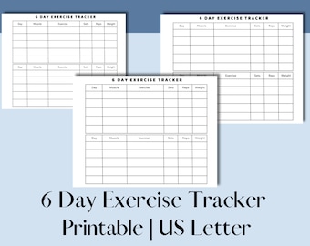 Exercise Tracker | Printable | Fitness Tracker