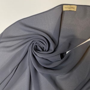 Chiffon Hijab Scarf Premium High Quality Shawl Maxi Headwrap Soft Sarong Women Fashion Turban Headwear Elegant Pewter Eid Mother&#39;s Day Gift