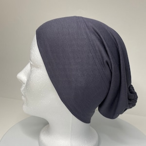 Hijab Cap, Underscarf, Underscarves, Scarf Bonnet, Headcover, Scrunch Inner, Premium Jersey Grey Undercap