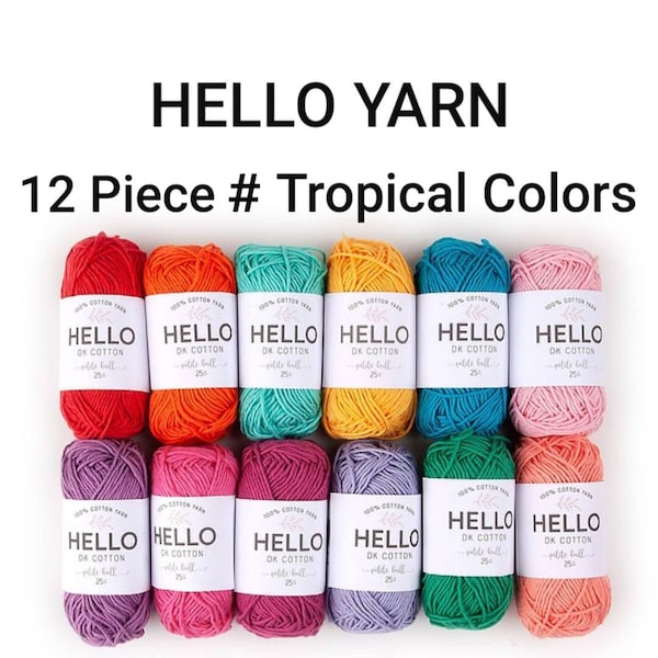 Punch Needle Yarn Pack, Amigurumi Yarn Set, Organic  Cotton Yarn Set, Crochet Yarn Set, Hello DK Yarn