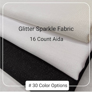 Glitter Cross Stitch Fabric, 16 ct Sparkly Aida, Opalescent Cross stitch, Shiny Aida, Gold Aida, Silver Aida, Fabric to Stitch