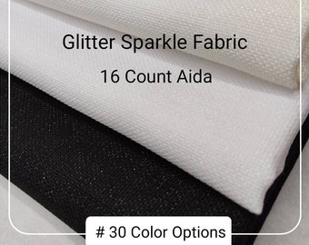 Glitter 16 ct Aida Cross Stitch Fabric: Sparkly Opalescent Aida