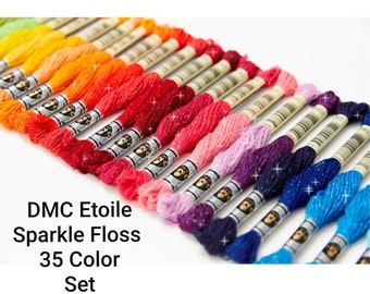 DMC Etoile Thread Floss Set: 35 Colors Shiny Embroidery