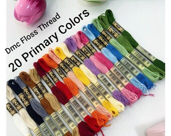 DMC Cotton Embroidery Floss Set: 20 Popular Colors