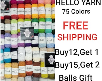 Hello DK 100% Cotton Yarn: Amigurumi, Crochet, Punch Needle - Oeko-Tex Certified