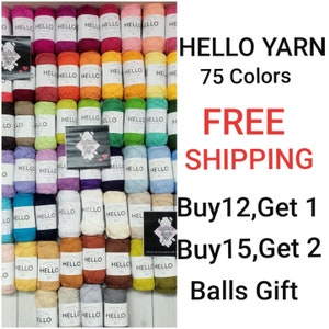 Hello Dk 100% Cotton Amigurumi/Punch Needle Yarn, Crochet Yarn, Soft Baby Yarn, Oeko-tex Certified
